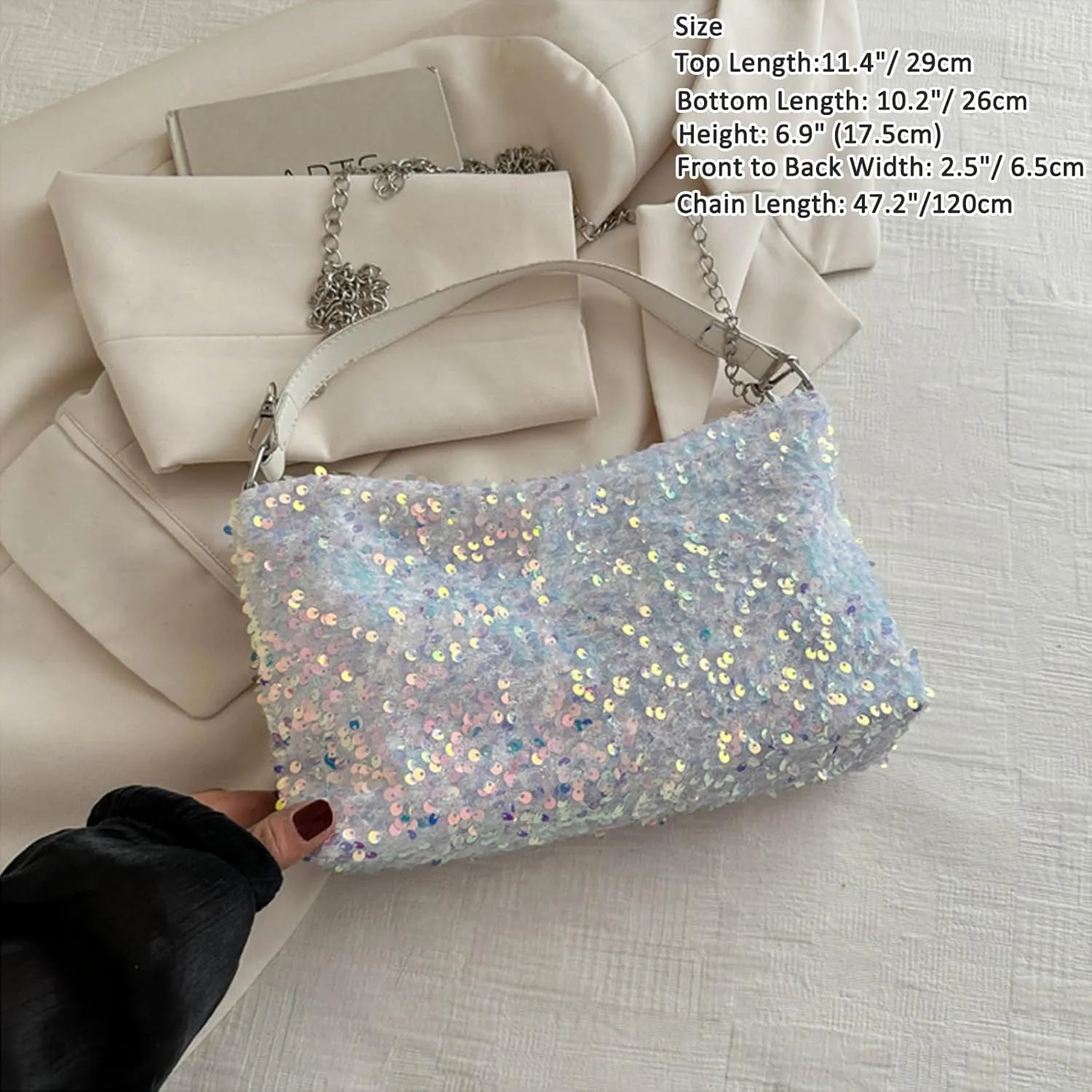 Evening Clutch Purses for Women, Sparkly Sequin Purse, Glitter Handbag, Evening Bag for Women Formal, Wedding