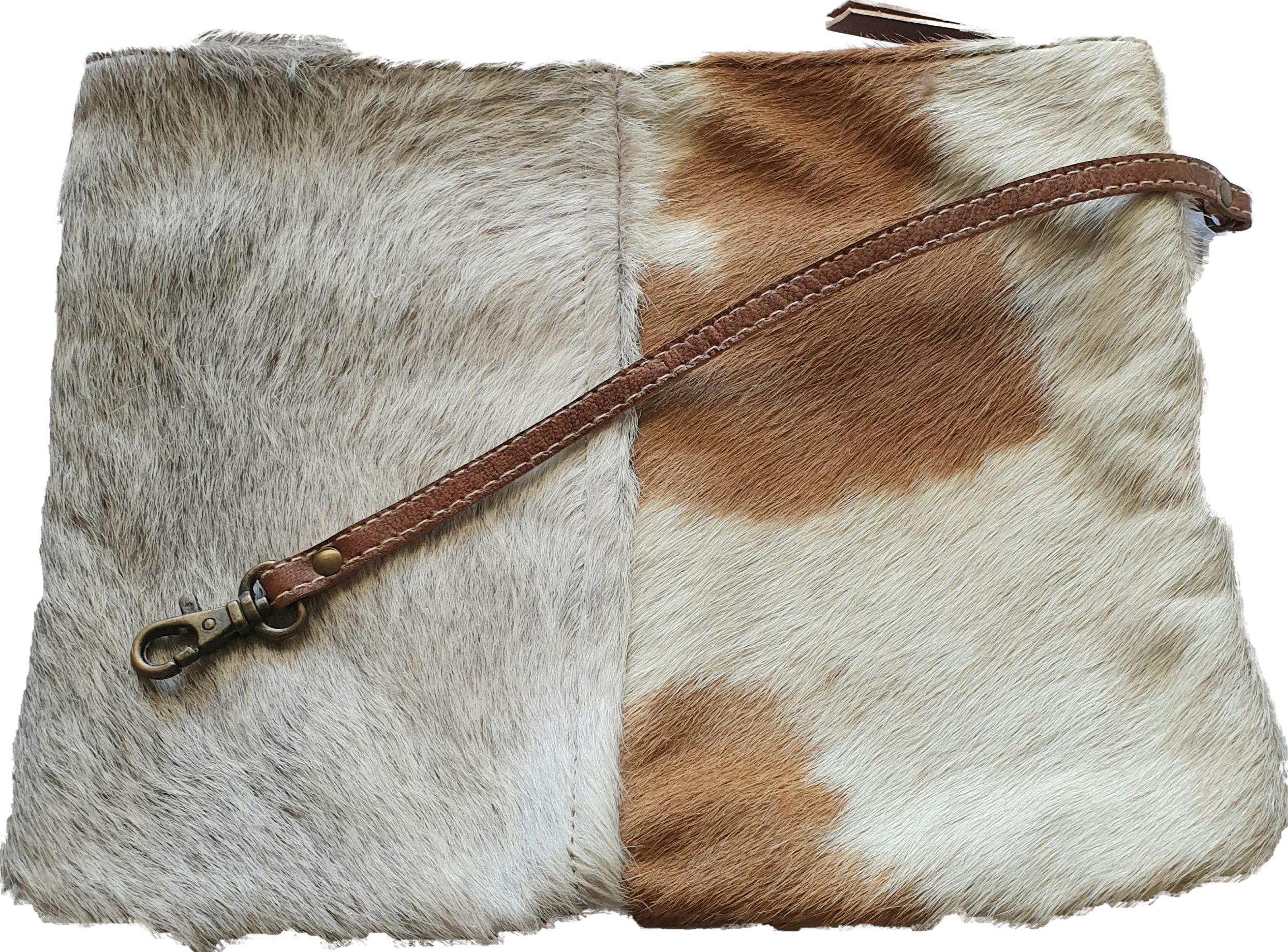 Everyday Cowhide Zip Clutch Bag