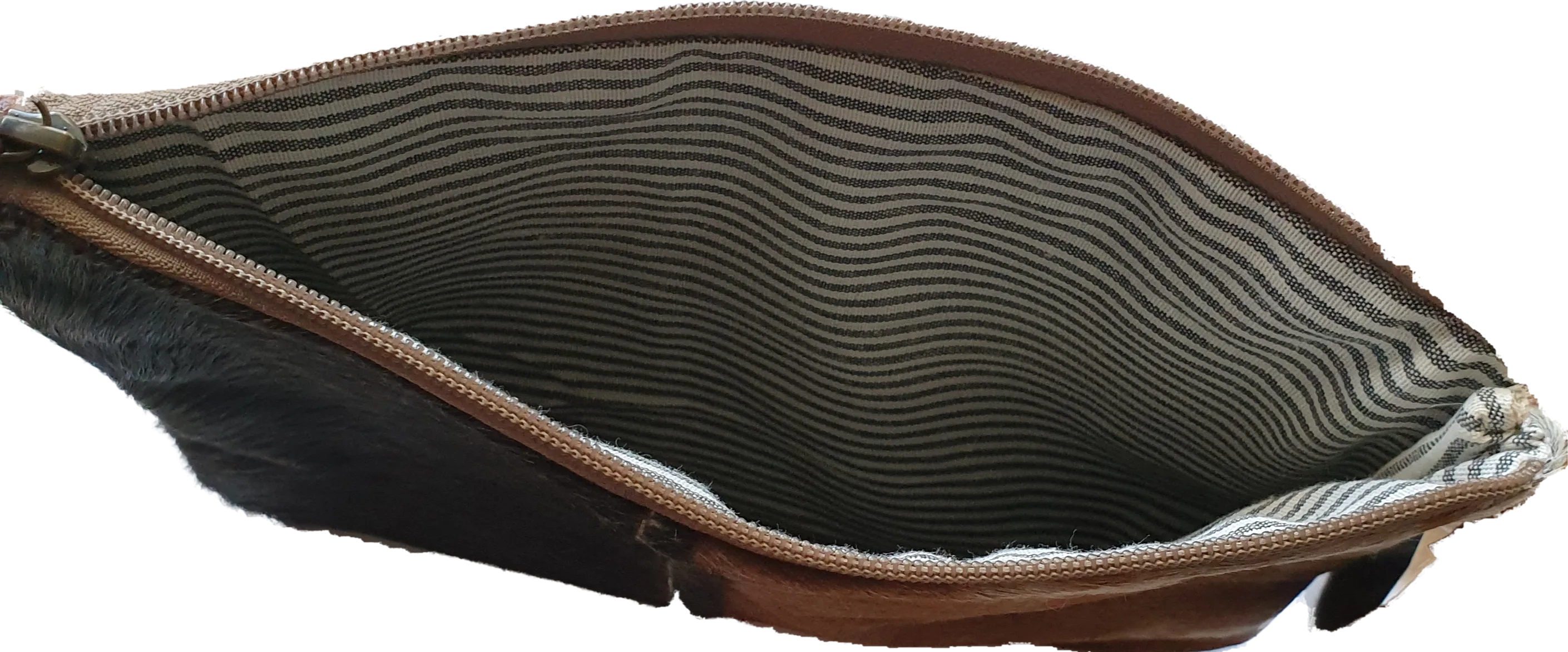 Everyday Cowhide Zip Clutch Bag