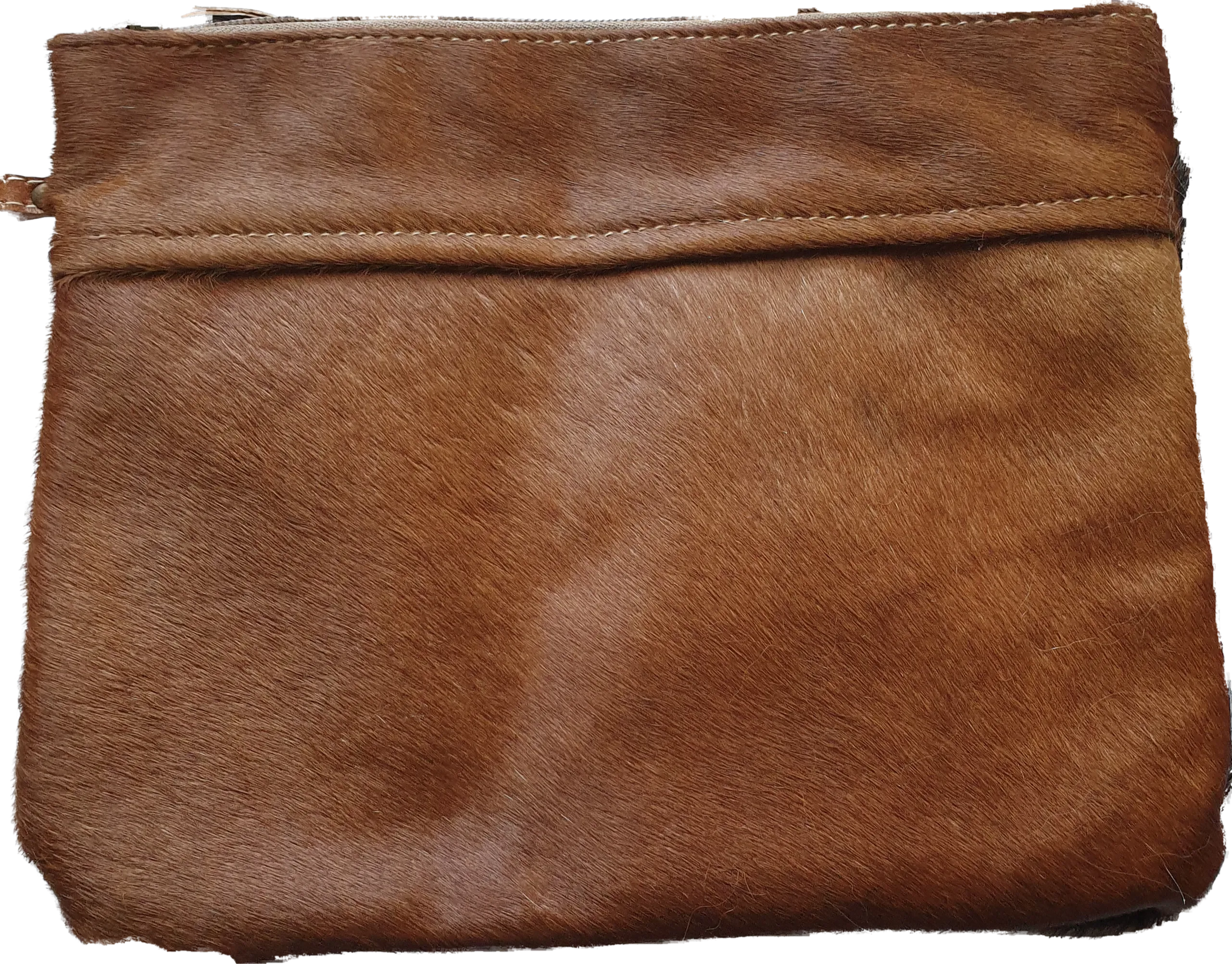 Everyday Cowhide Zip Clutch Bag