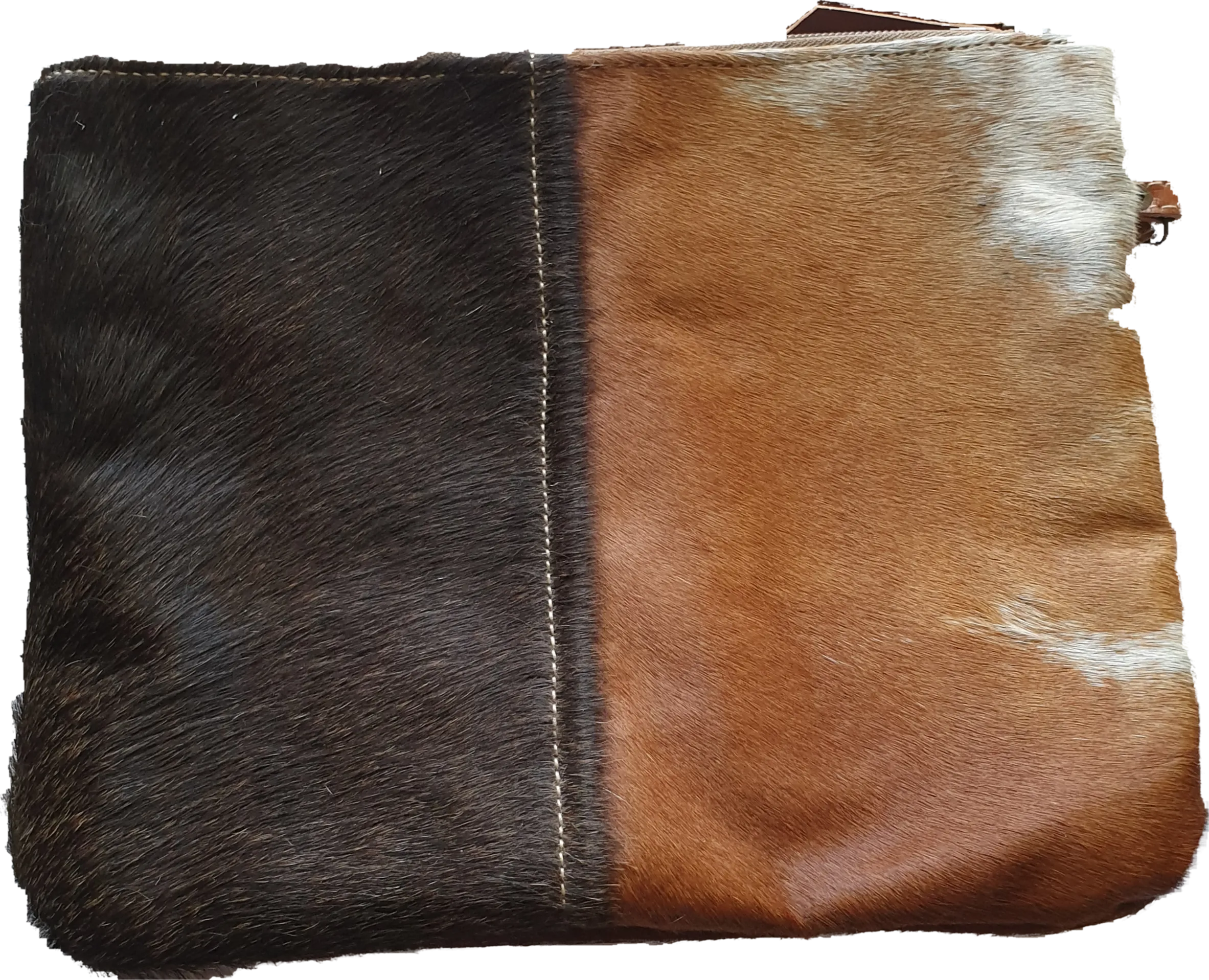 Everyday Cowhide Zip Clutch Bag