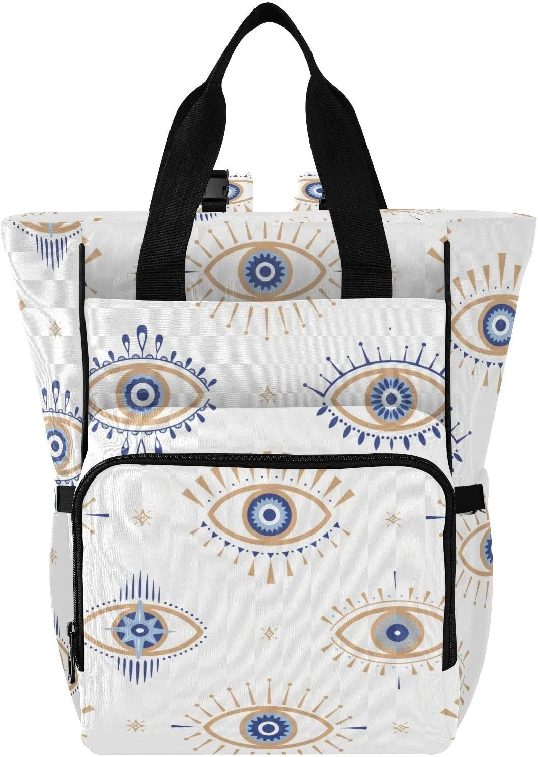 Evil Eye Magic Diaper Bag Backpack for Baby Boys Girls Baby Essentials Travel Tote with Stroller Straps & Bottle Storage Baby Diaper Bag for Shopping Hiking Traveling Baby Shower Gifts Moms Dads