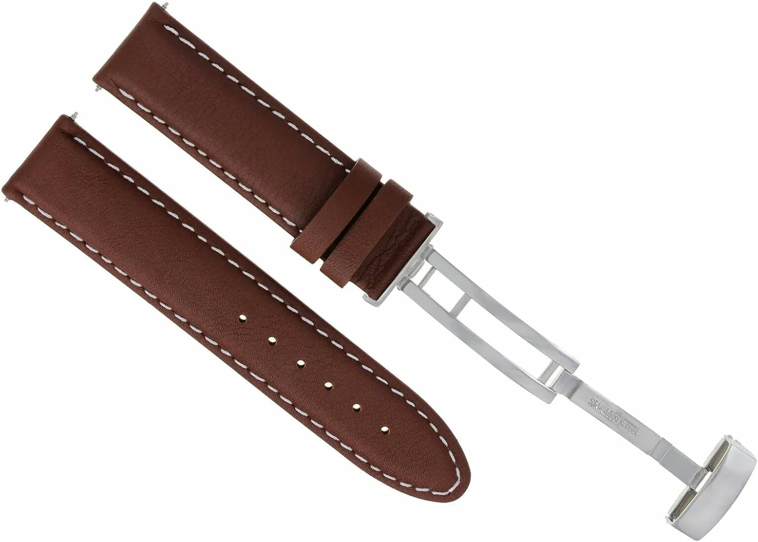 Ewatchparts 18-19-20-22-24mm Genuine Classic Men's Leather Watch Band Strap with Clasp Compatible with Zenith Watch
