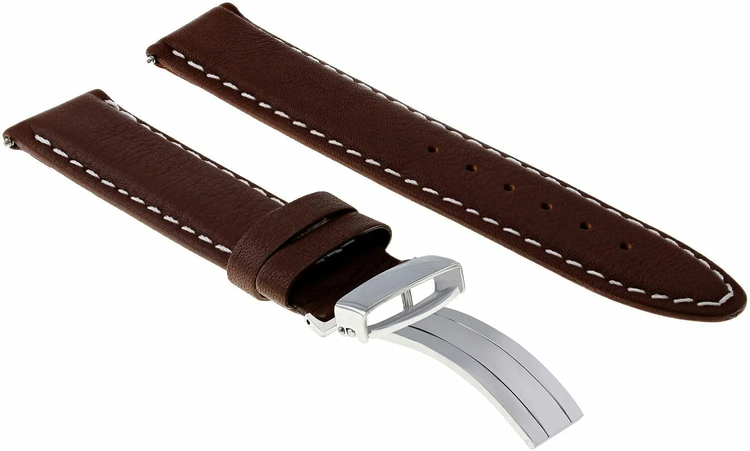 Ewatchparts 18-19-20-22-24mm Genuine Classic Men's Leather Watch Band Strap with Clasp Compatible with Zenith Watch