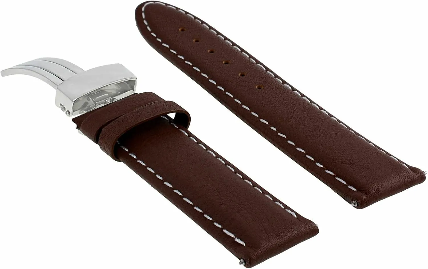 Ewatchparts 18-19-20-22-24mm Genuine Classic Men's Leather Watch Band Strap with Clasp Compatible with Zenith Watch