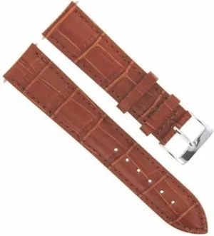 Ewatchparts 22mm Leather Watch Band Strap Compatible With 45mm Tissot Quadrato Chrono Watch Valjoux Tan