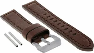 Ewatchparts 22mm Premium Leather Watch Band Strap Compatible With Panerai Luminor Marina Dark Brown Long