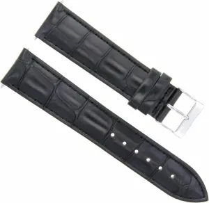 Ewatchparts 24MM ITALIAN GENUINE LEATHER WATCH BAND STRAP COMPATIBLE WITH LONGINES WATCH BLACK