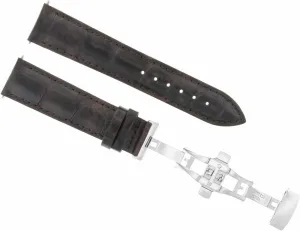 Ewatchparts 24mm Leather Watch Band Strap Clasp Compatible With Raymond Weil Tango 4881 Watch Dark Brown