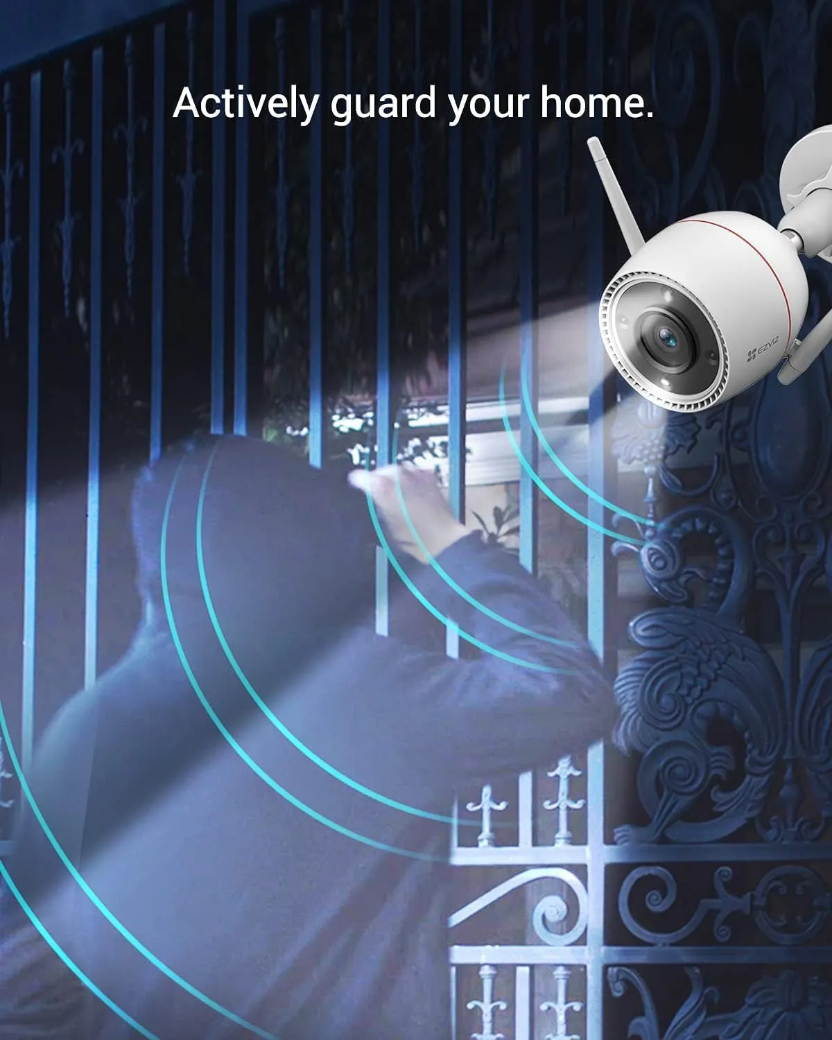 EZVIZ 2K Outdoor Camera for Home Security, WiFi Surveillance Camera Outside with Color Night Vision, No Subscription with Two-Way Talk, Motion Detection, IP67, Alexa/Google, 256 SD | C3TN 3MP
