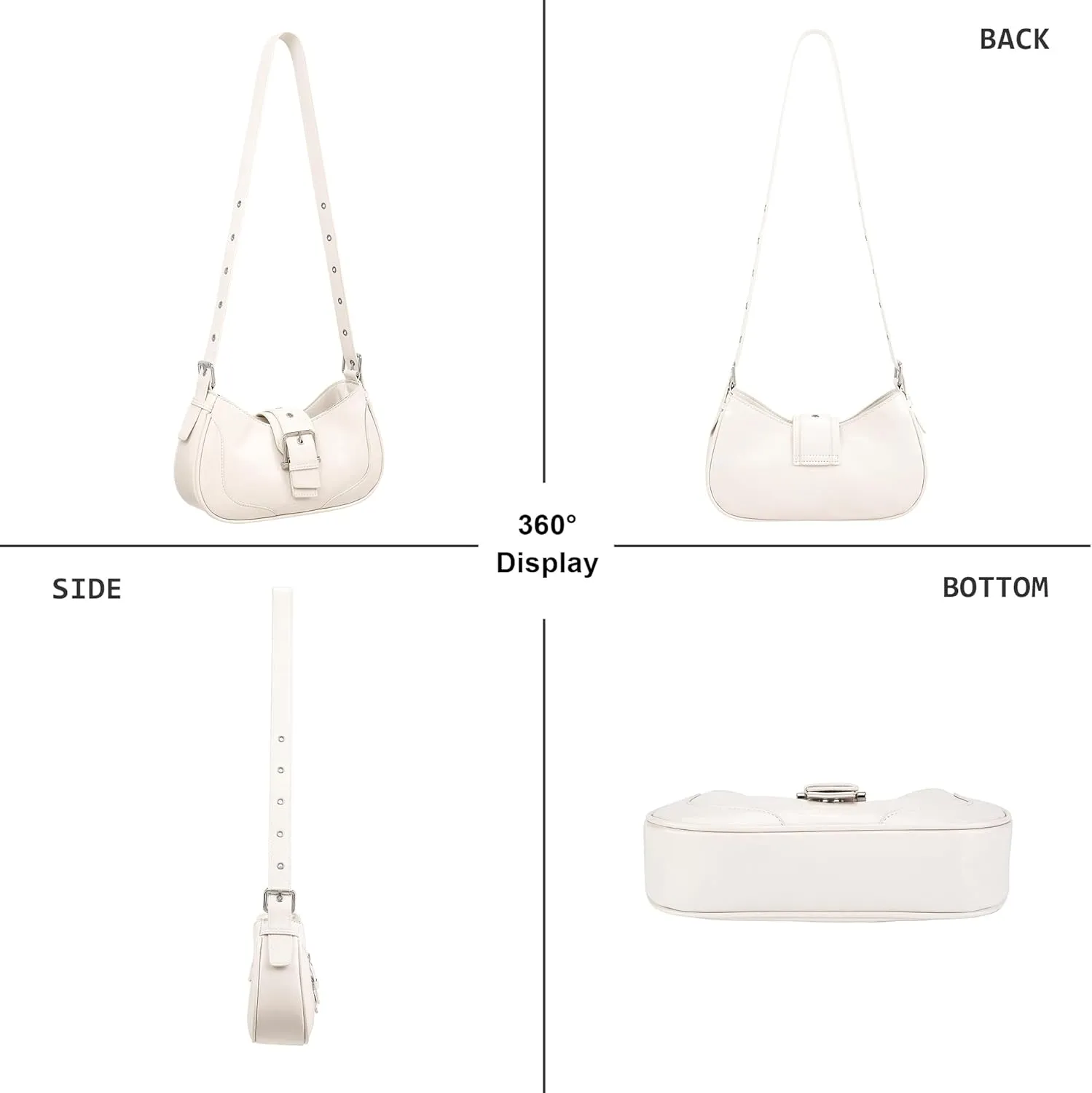FALETO Y2K Purses for Women Casual Hobo Handbag Trendy Shoulder Bag Vegan Leather Underarm Purse