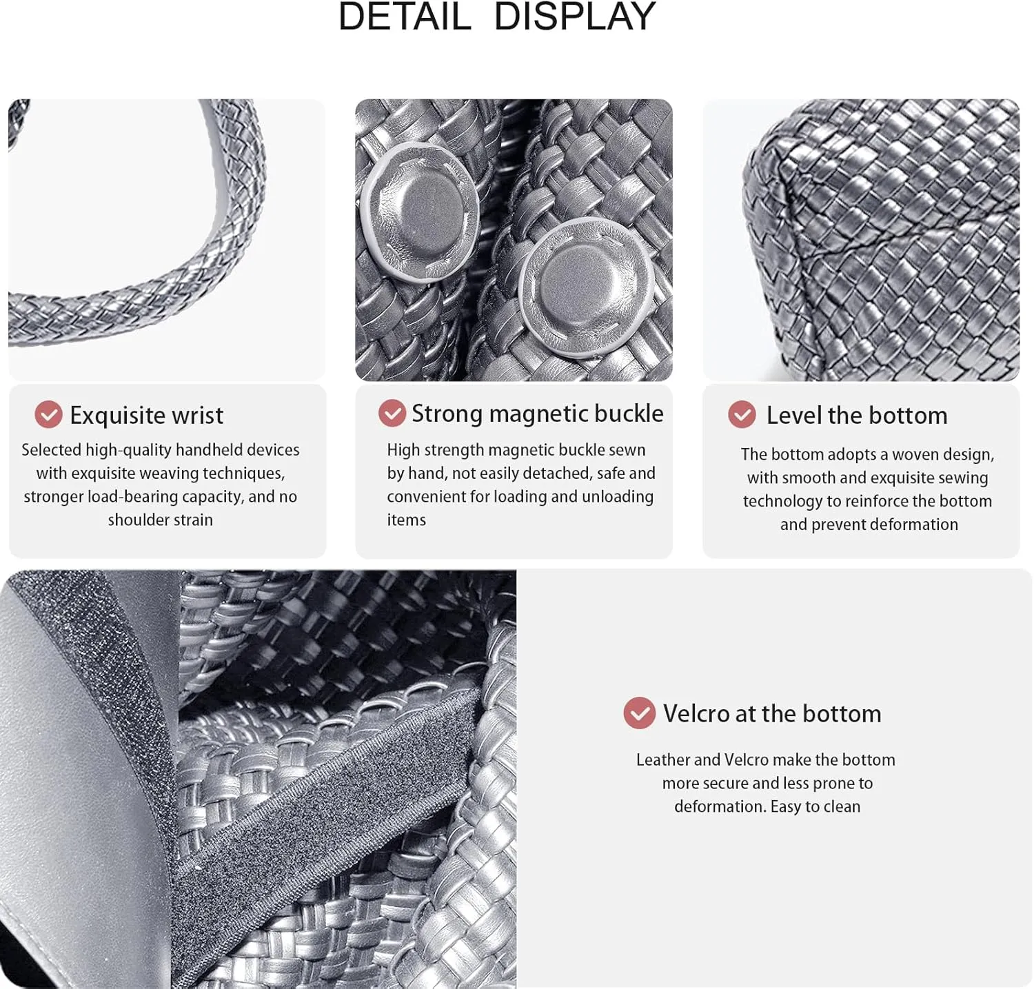Fashion Designer Handbags and Purses, Women Shoulder Bag, Casual Hand Woven Shopping Tote Hobo, Ladies Underarm Bags