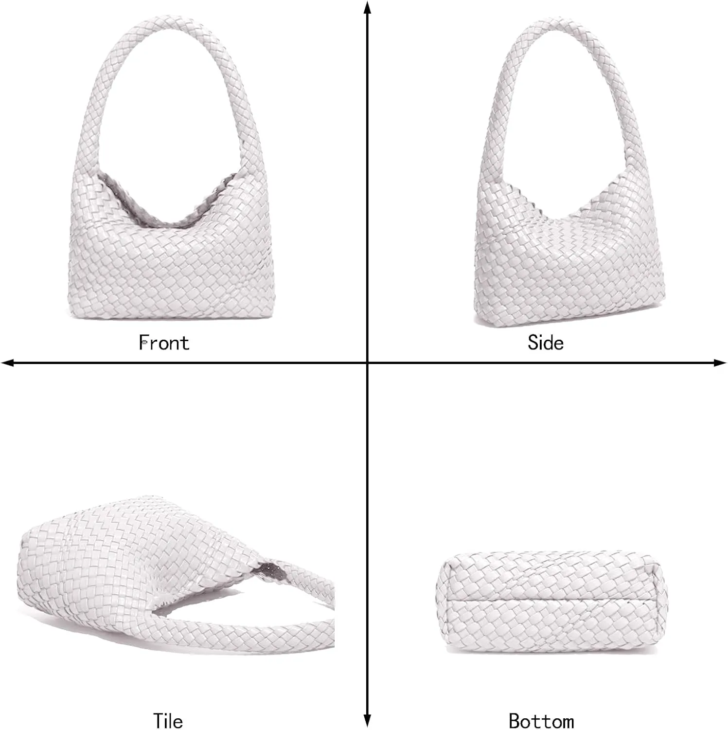 Fashion Designer Handbags and Purses, Women Shoulder Bag, Casual Hand Woven Shopping Tote Hobo, Ladies Underarm Bags