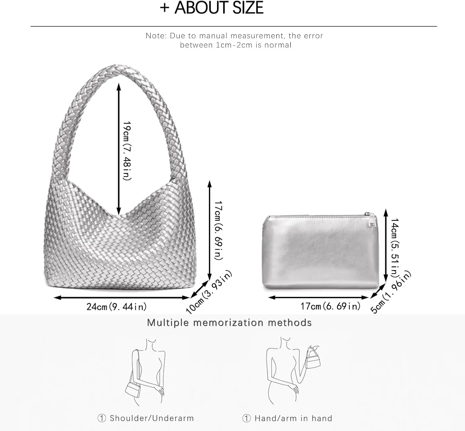 Fashion Designer Handbags and Purses, Women Shoulder Bag, Casual Hand Woven Shopping Tote Hobo, Ladies Underarm Bags