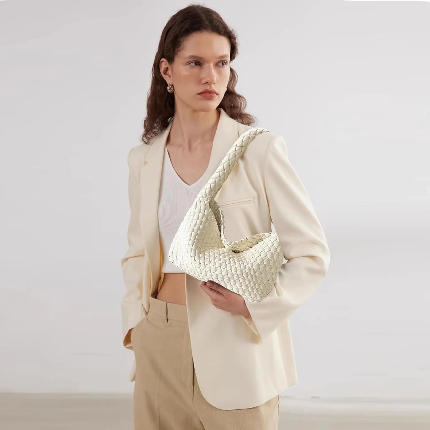 Fashion Designer Handbags and Purses, Women Shoulder Bag, Casual Hand Woven Shopping Tote Hobo, Ladies Underarm Bags
