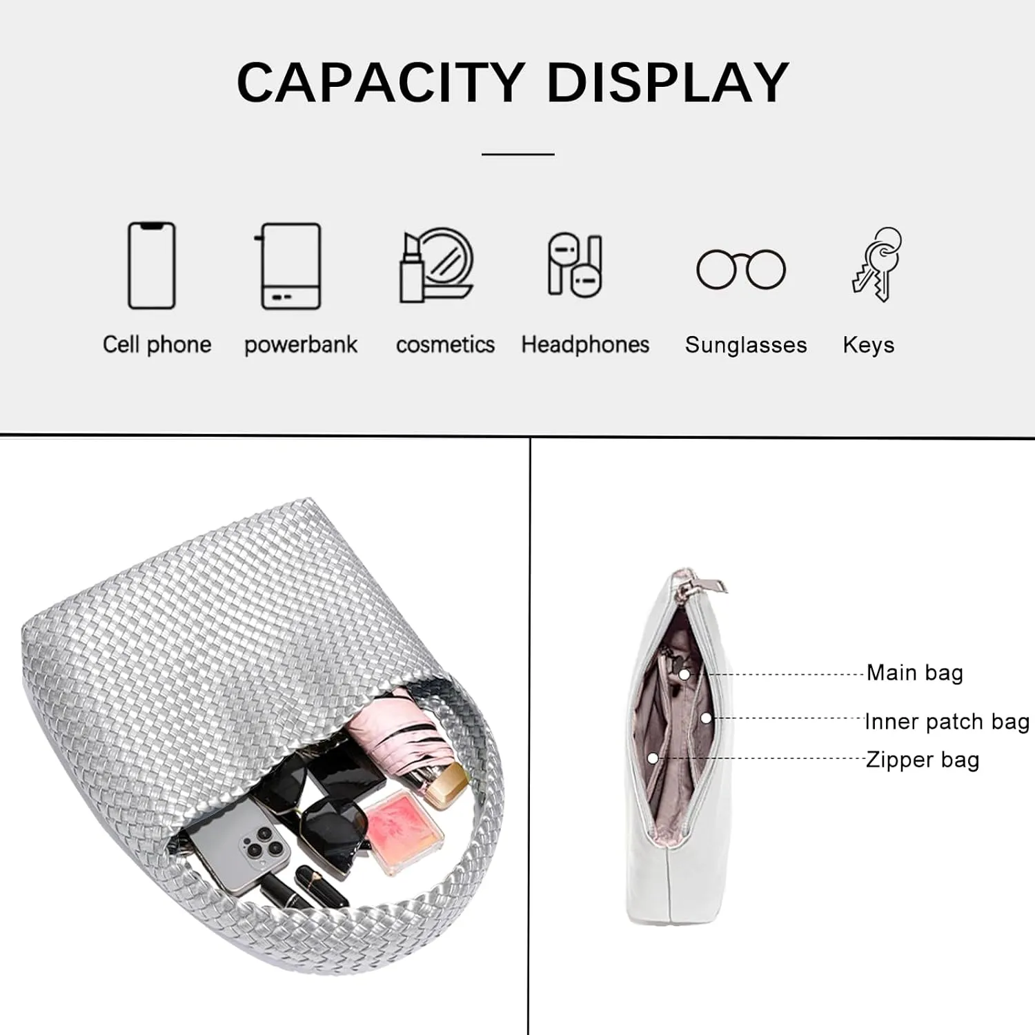 Fashion Designer Handbags and Purses, Women Shoulder Bag, Casual Hand Woven Shopping Tote Hobo, Ladies Underarm Bags