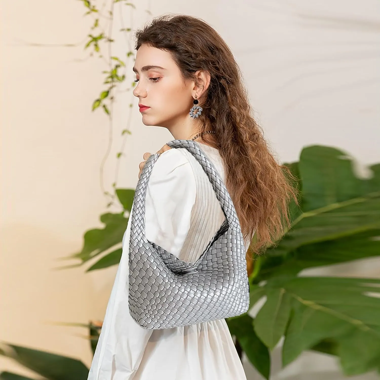 Fashion Designer Handbags and Purses, Women Shoulder Bag, Casual Hand Woven Shopping Tote Hobo, Ladies Underarm Bags