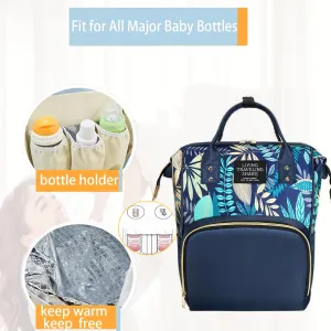 Fashion Diaper Backpack Waterproof Mommy Bag, Large Capacity Diaper Bag Travel Multi-functional Backpack Baby Boy Girl (Blue 1)