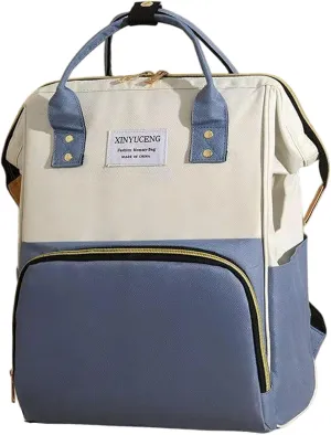 Fashion Diaper Backpack Waterproof Mommy Bag, Large Capacity Diaper Bag Travel Multi-functional Backpack Baby Boy Girl (Blue 2)