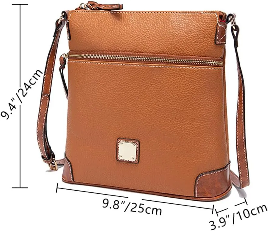 Fashion Women's Crossbody Bag Vintage Grain Texture Handbag Purse Satchel Leather Tote Bag