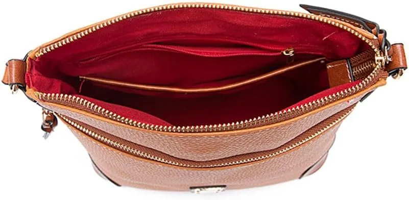 Fashion Women's Crossbody Bag Vintage Grain Texture Handbag Purse Satchel Leather Tote Bag