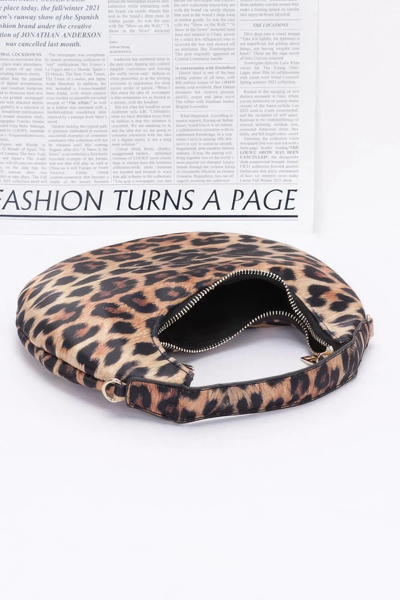 FASHNZFAB Nylon Leopard Hobo Bag