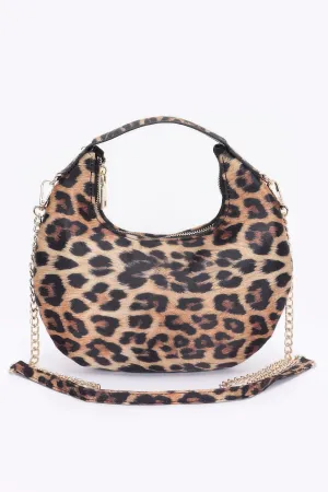 FASHNZFAB Nylon Leopard Hobo Bag
