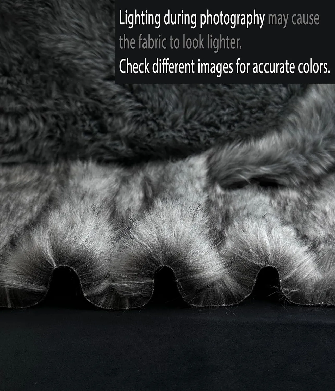 Faux Animal Fur 2-inch Long Pile 900gram Per Meter, Heavy 65" Wide Fabric Full, Plush, Fluffy shag Warm Soft Coat, Fursuit Costume, lux Carpet - (Gray Wolf, 1 Piece, 1 Yard - 30x36inches)