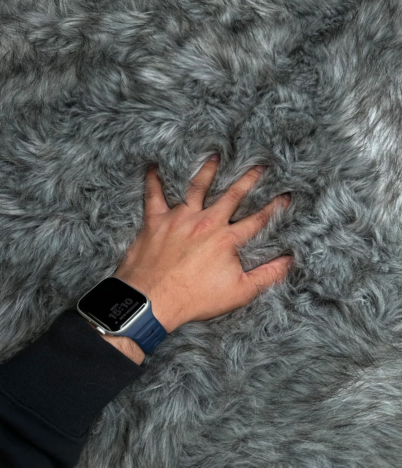 Faux Animal Fur 2-inch Long Pile 900gram Per Meter, Heavy 65" Wide Fabric Full, Plush, Fluffy shag Warm Soft Coat, Fursuit Costume, lux Carpet - (Gray Wolf, 1 Piece, 1 Yard - 30x36inches)