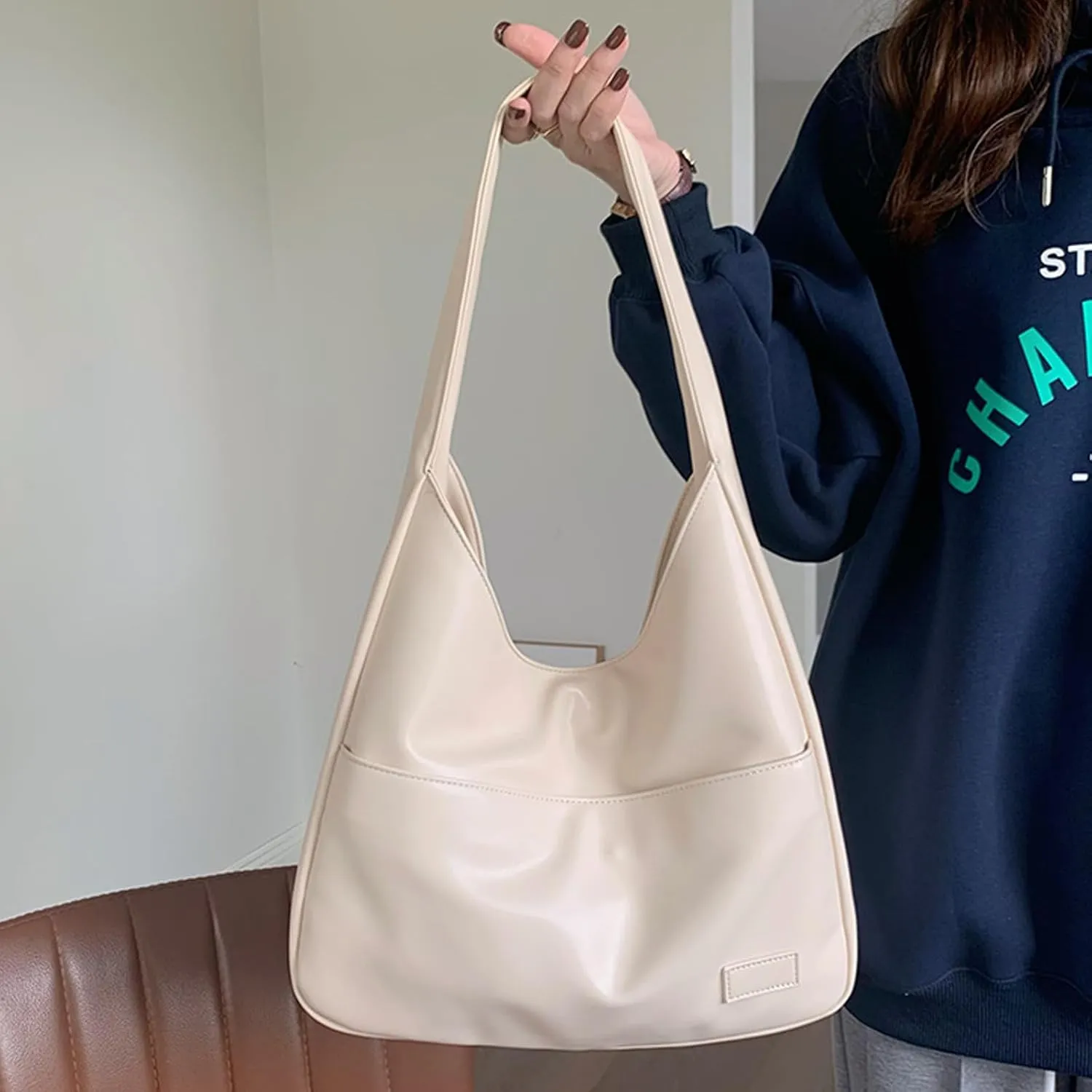 Faux Leather Tote Bag, Shoulder Bag for Women Satchel Handbag Crossbody Soft Women's Hobo Handbags
