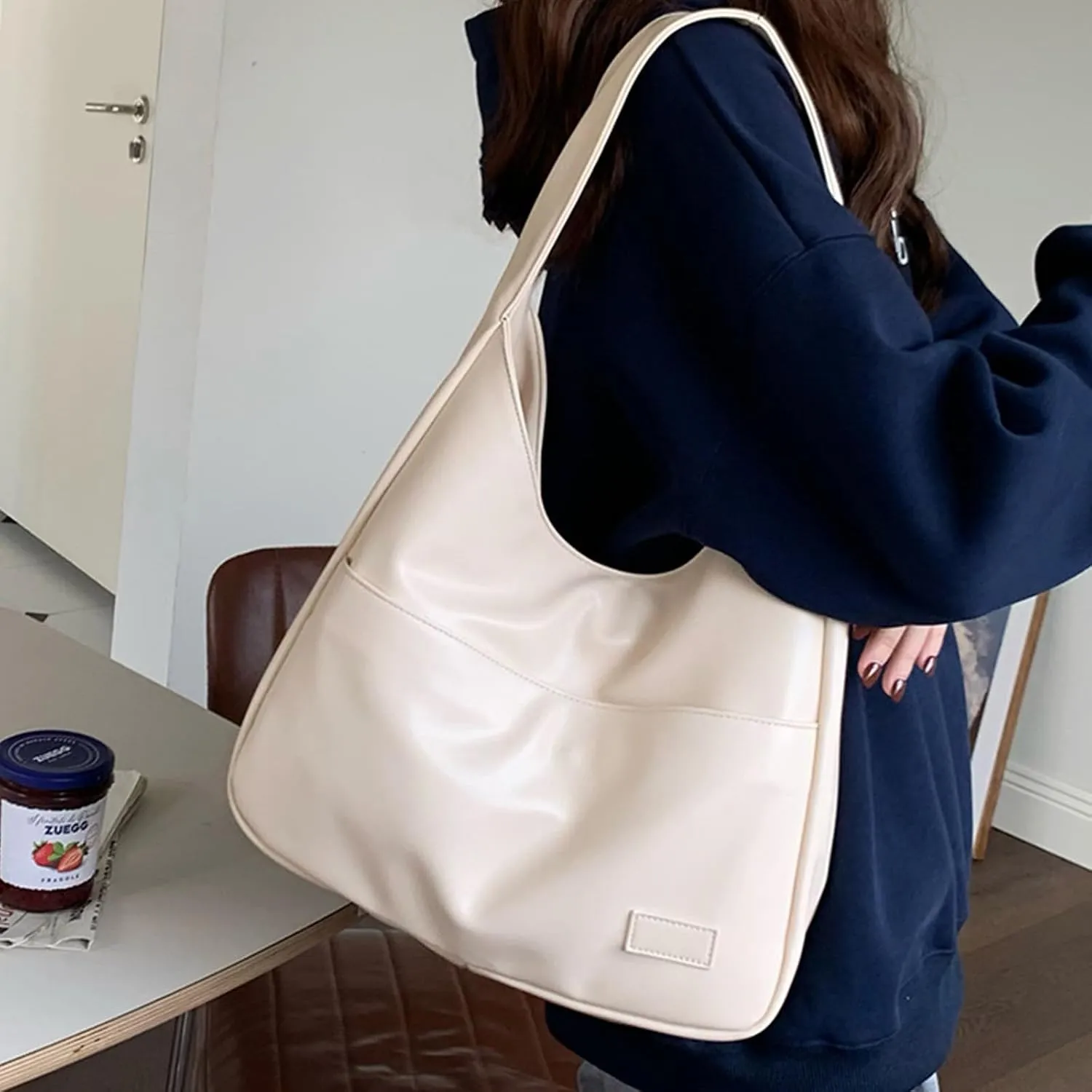 Faux Leather Tote Bag, Shoulder Bag for Women Satchel Handbag Crossbody Soft Women's Hobo Handbags
