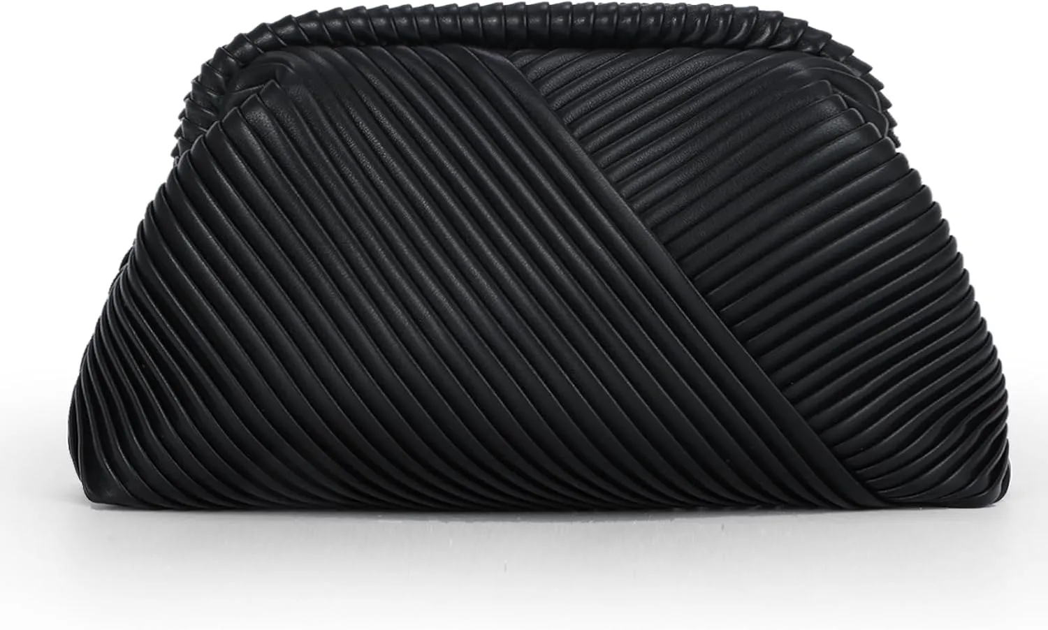 Fecialy Ruched Clutch Purse for Women Formal PU Leather Evening Bag Soft Pleated Handbags with Chain Crossbody Bag