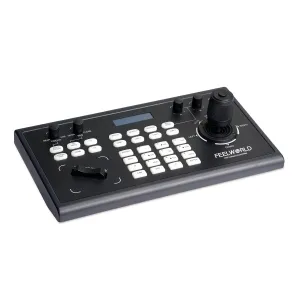 FEELWORLD KBC10 PTZ Camera Controller with Joystick and Keyboard Control LCD Screen PoE Supported for Live Streaming Church Conference
