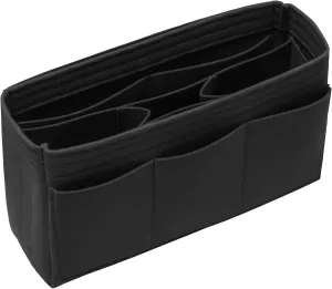 Felt Bag Organizer Insert - Pursue or Tote - 14 Pockets - Black Slender Medium