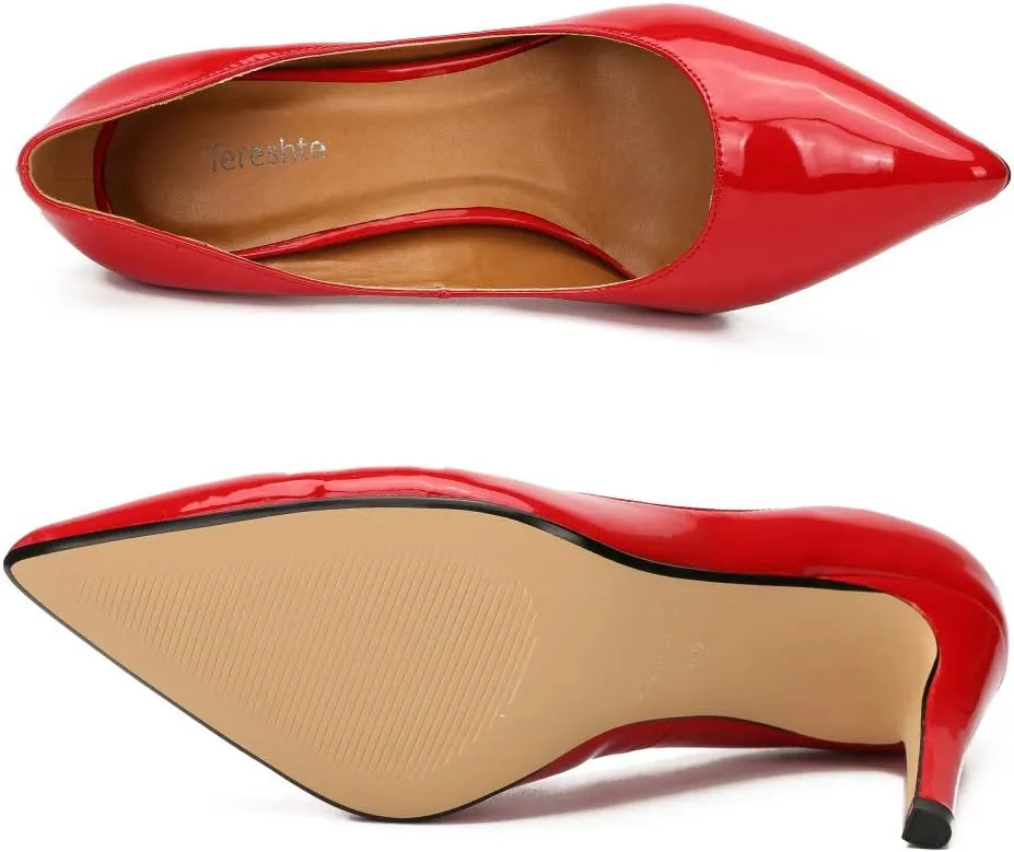 fereshte Women's Men's Slip On Stilettos High Heels Dress Pumps Shoes