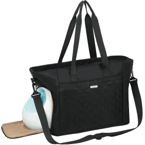 FINDCOZY Breast Pump Bag, Diaper Tote for Working Mom, Compatible with Medela, Spectra S1, S2 Pumps, Black