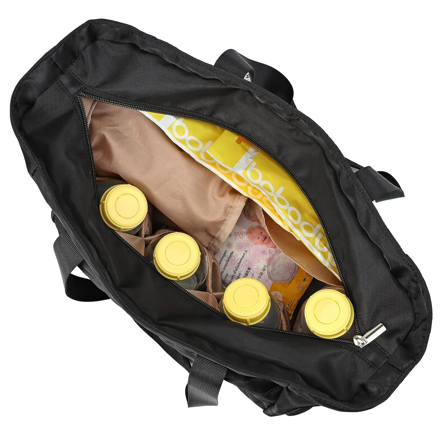 FINDCOZY Breast Pump Bag, Diaper Tote for Working Mom, Compatible with Medela, Spectra S1, S2 Pumps, Black