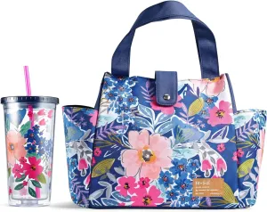 Fit & Fresh Lunch Bag For Women, Insulated Womens Lunch Bag For Work, Leakproof & Stain-Resistant Large Lunch Box For Women With Matching Tumbler, Snap Closure Westport Bag Floral