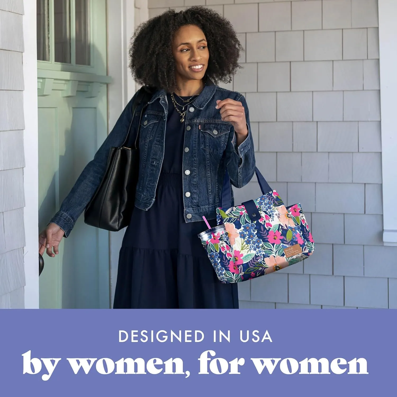 Fit & Fresh Lunch Bag For Women, Insulated Womens Lunch Bag For Work, Leakproof & Stain-Resistant Large Lunch Box For Women With Matching Tumbler, Snap Closure Westport Bag Floral