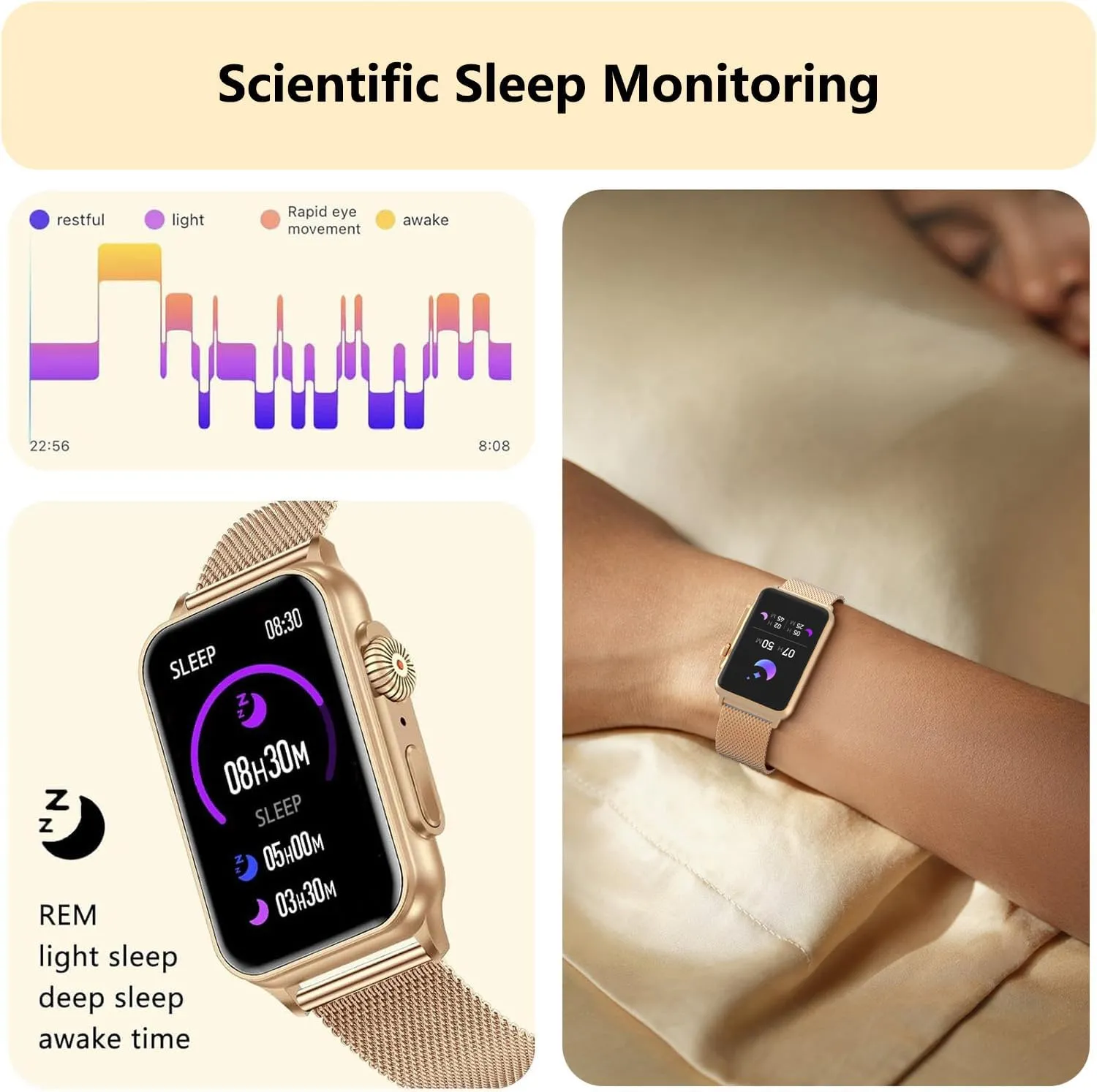 FITVII Nexa Fitness Tracker Answer/Make Calls, Smart Watch with Blood Pressure, Blood Oxygen, 24/7 Heart Rate Monitor, 120  Sport Mode Activity Tracker with Step Counter, Sleep Tracker for Women Men