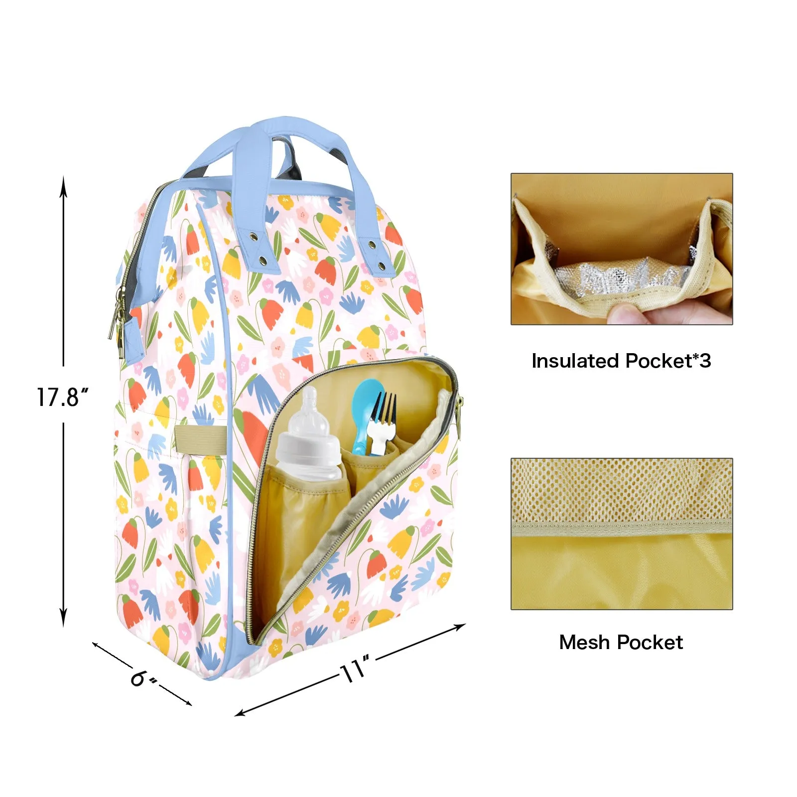 Flower Picking Customizable Diaper Bag