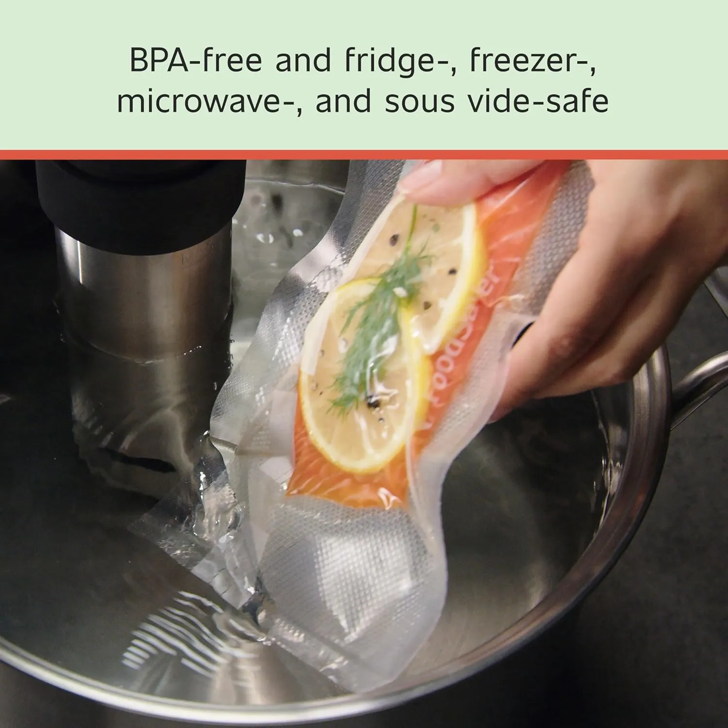 FoodSaver Custom Fit Airtight Food Storage and Sous Vide Vacuum Sealer Bags, 8 x 20' (Pack of 3), Perfect for Meal Prep and Sous Vide Cooking
