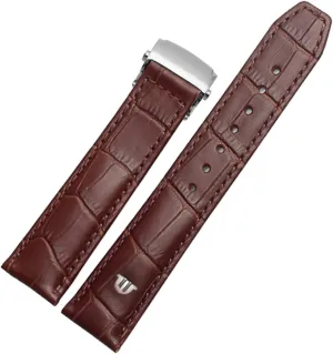 for Maurice Lacroix Watchbands Genuine Leather Watch Strap 20mm 22mm Folding Buckle Leisure Business Cow Leather Bracelet (Color : 26mm, Size : 20mm)