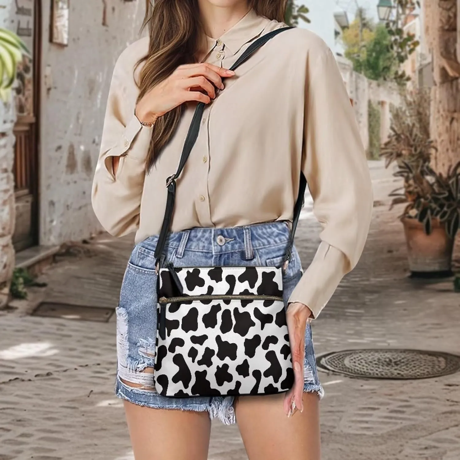 FOR U DESIGNS Leather Crossbody Bags for Women Shoulder Bags for Work Travel Sling Bag