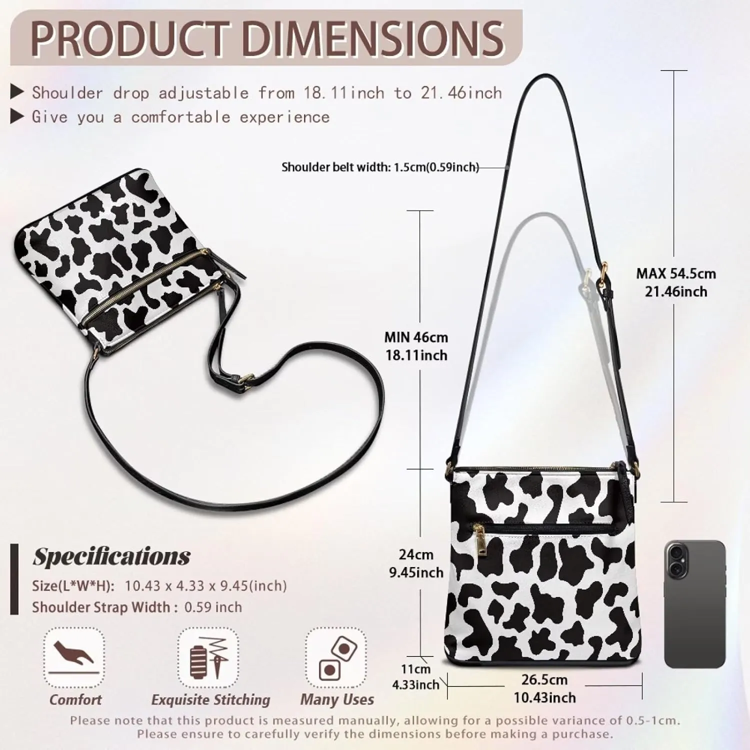 FOR U DESIGNS Leather Crossbody Bags for Women Shoulder Bags for Work Travel Sling Bag