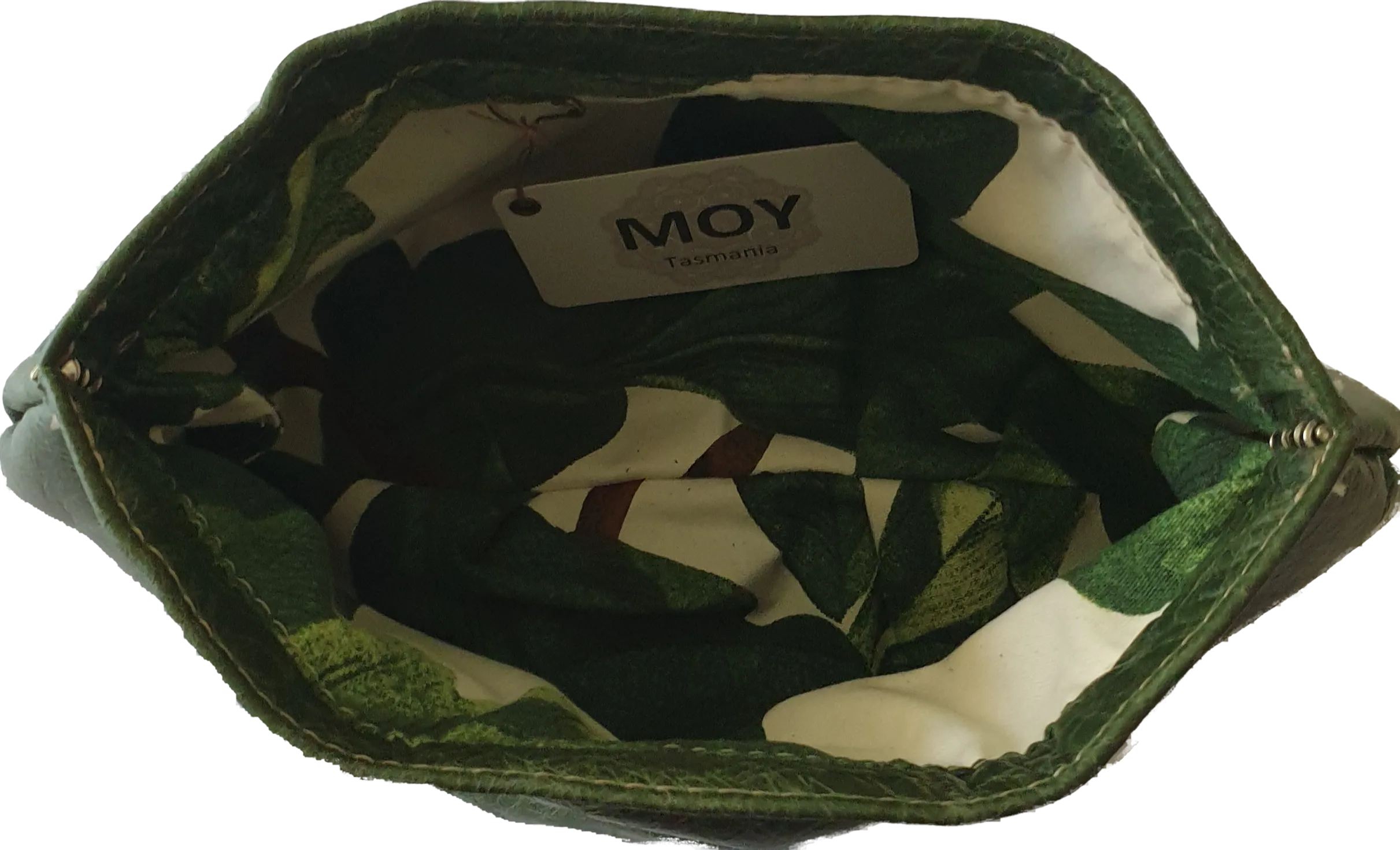 Forest Green Leather Pouch Clutch Moy Tasmania