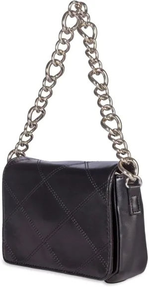Forever 21 Women's Flap Shoulder With Chain Shoulder BlackMedium