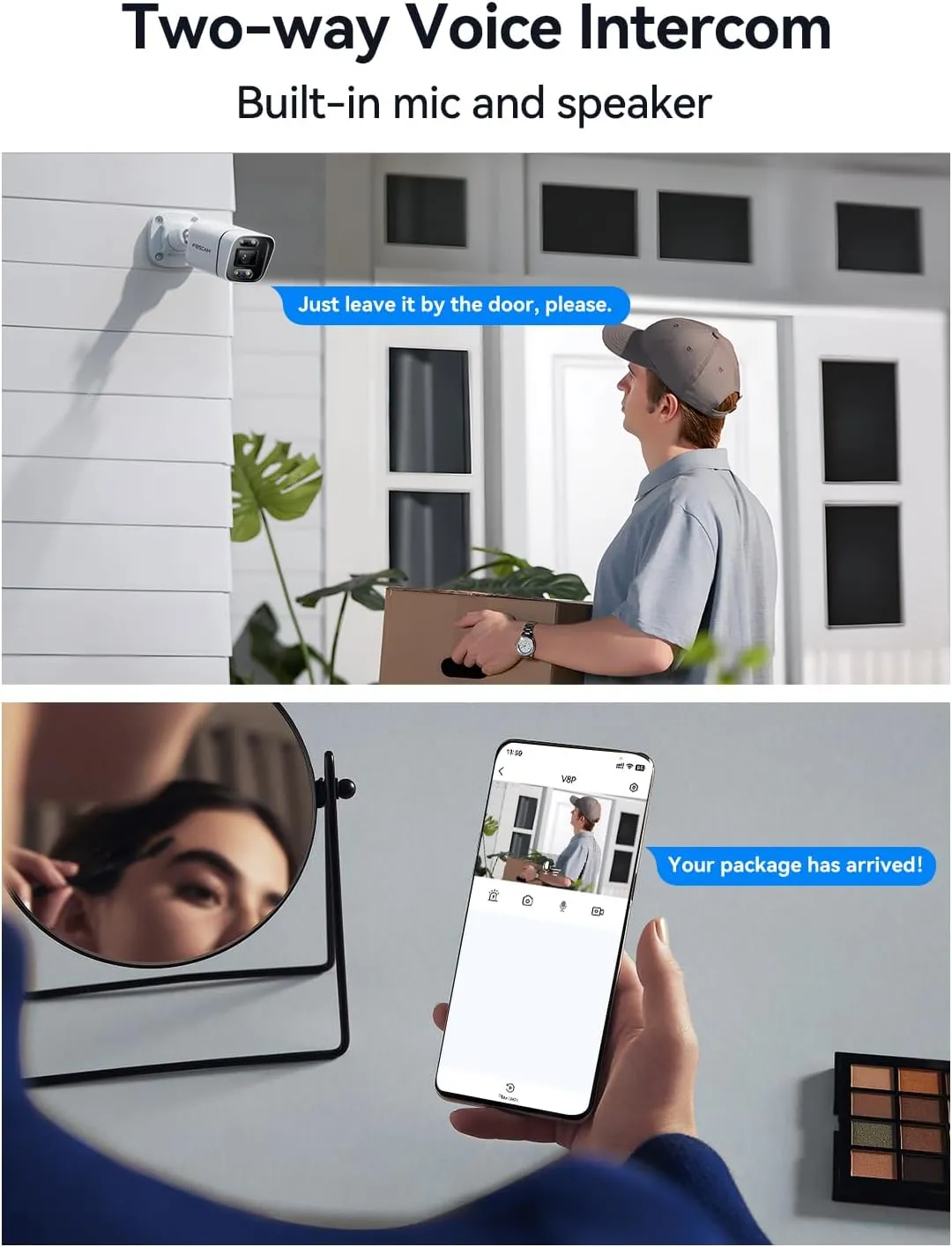 FOSCAM 3K 5MP Outdoor Security IP POE Camera, V5EP Home Security Surveillance Camera with AI Detect Human/Vehicle,66ft Color Night Vision,2-Way Audio,Motion Alert,Spotlight & Siren Alarm,120° FoV,IP66