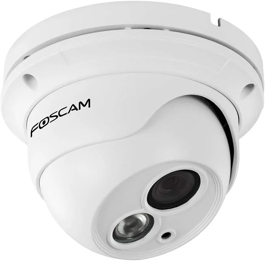 Foscam FI9853EP Outdoor Weatherproof P2P IP Security Camera with 65ft Night Vision, Motion Detection Alert, Power over Ethernet, Free Cloud Service Included