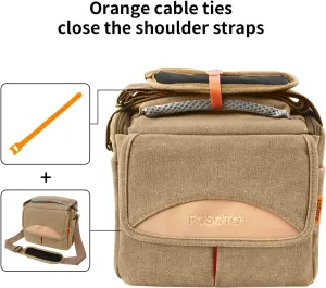 FOSOTO Anti-shock Shoulder Crossbody Camera Case Bag Compatible for Canon EOS EOS Rebel T5 T6 T7 T8i T100 SL3 XTi Panasonic G85 G95 GH5 G7KS Olympus OM-D E-M1 DSLR SLR Camera